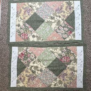Cozy Line Home Fashions Floral Real Patchwork 2 King Sz Shams 100% Cotton 20X36